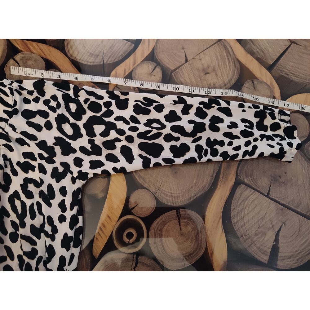 Cache 90s Y2K leopard print blouse rouched key ho… - image 9